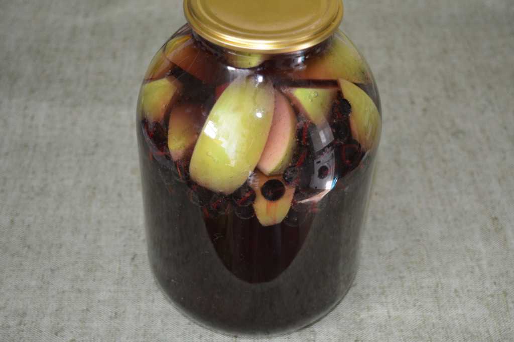 Компот из яблок и черноплодной рябины на зиму пошаговый рецепт
