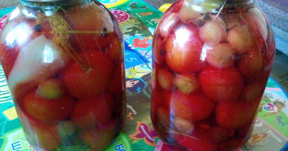 Маринованные помидоры на зиму с луком и болгарским перцем