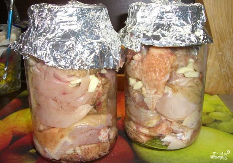 Курица в банке в духовке: пошаговые рецепты курицы в собственном соку