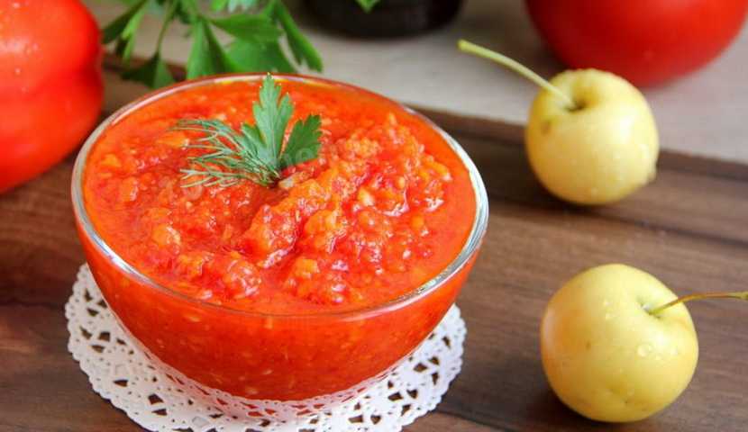 Рецепт аджики из кабачков на зиму с томатной пастой