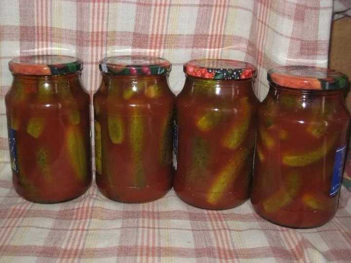 Огурцы в томатном соке на зиму — 5 обалденных рецептов с фото пошагово