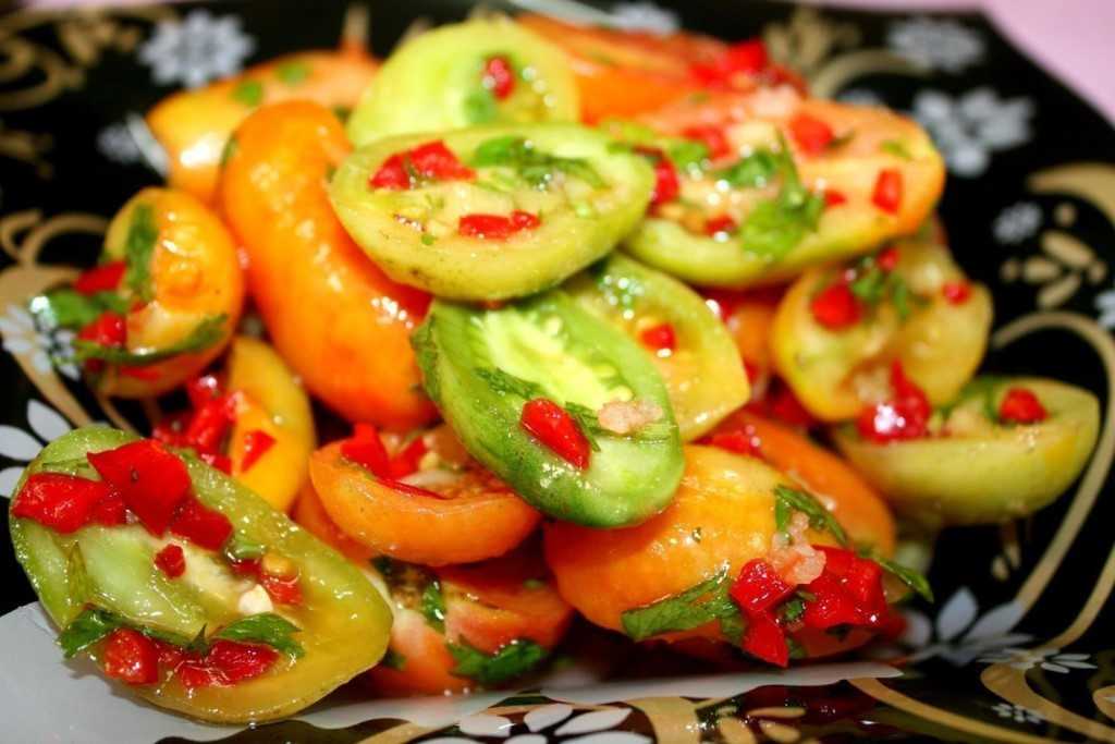 Салат из зеленых помидор по-корейски на зиму: вкусная заготовка из недозрелых томатов