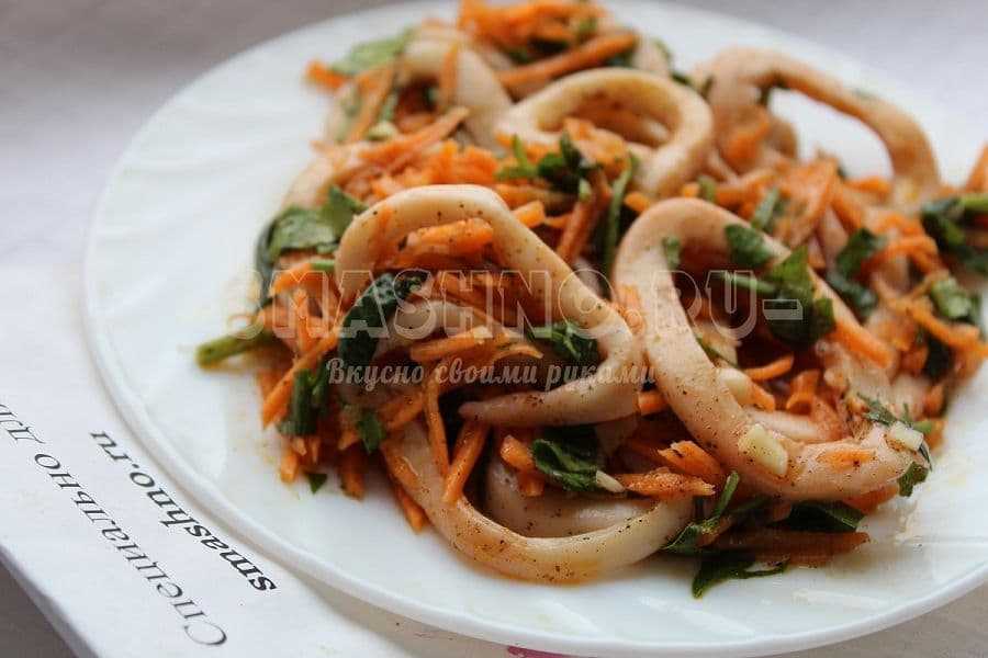 Кальмары по корейски с морковью маринованные рецепт с фото пошагово и видео - 1000.menu