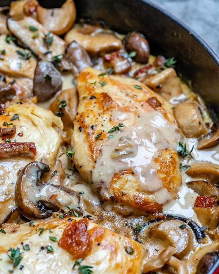 Курица с грибами шампиньонами: фото, рецепты приготовления блюд в духовке, мультиварке и на сковороде