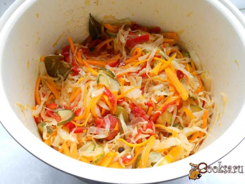 Овощной салат «кубанский» на зиму — 2 вариант (острый и неострый)