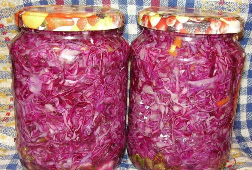 Рецепты зимних заготовок из краснокочанной капусты