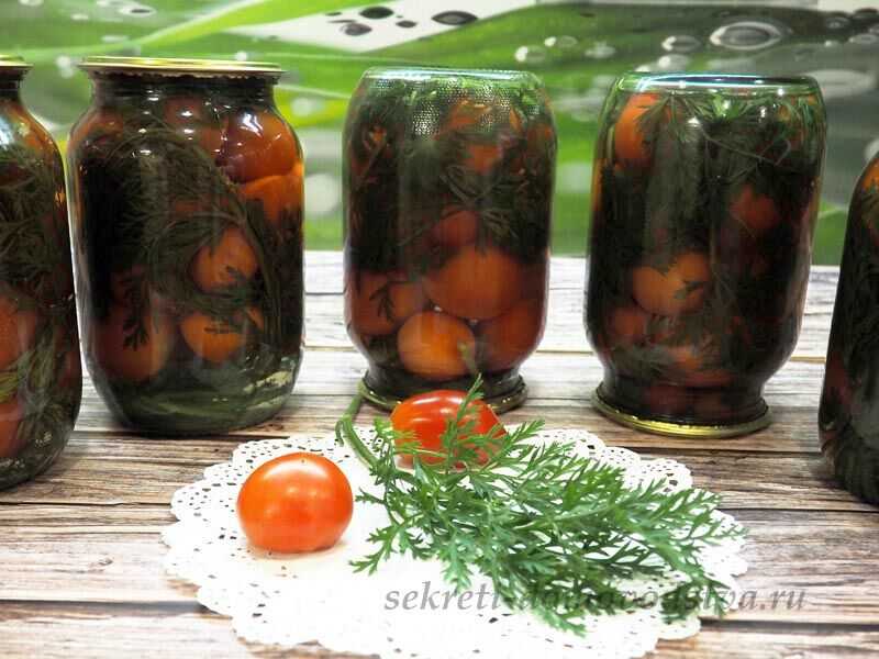 Рецепты маринованных помидоров с морковной ботвой на зиму на литровую банку и срок хранения