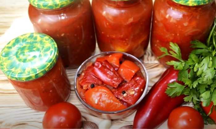Лечо из болгарского перца с томатной пастой на зиму рецепт с фото пошагово и видео - 1000.menu