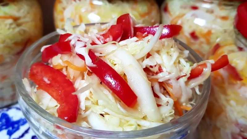 Салат из капусты на зиму в банках -10 рецептов вкусных салатов