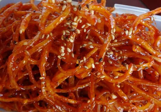 Кальмары по корейски с морковью маринованные
