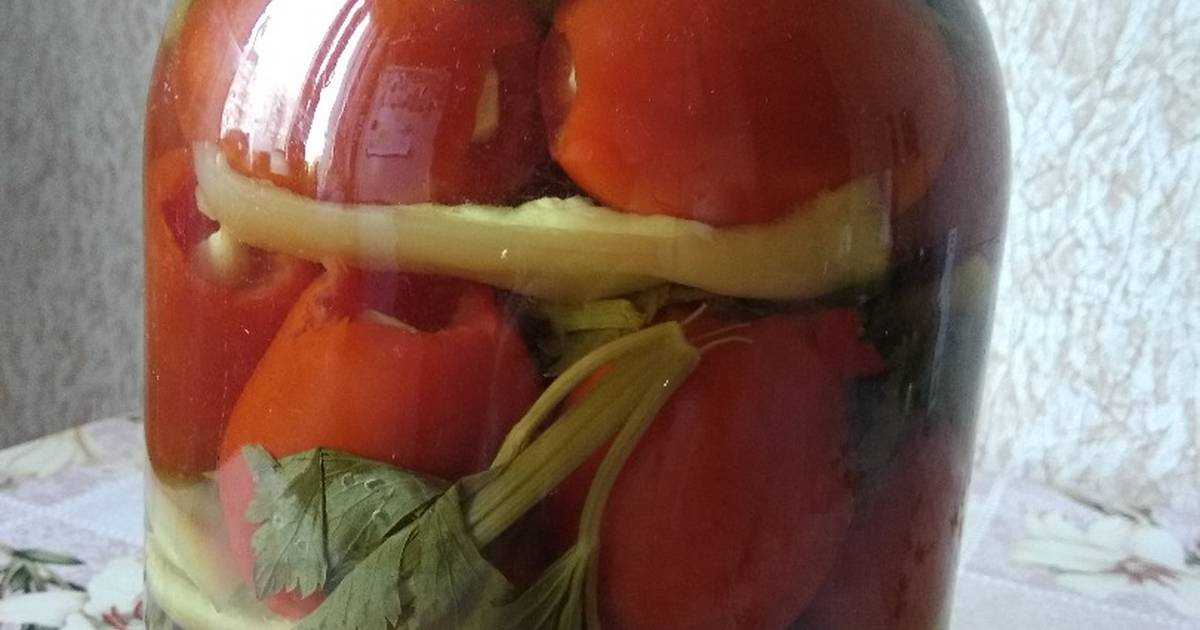 Маринованные помидоры острые на зиму с перцем, ну очень вкусные, на 3 литровую банку, рецепт с фото