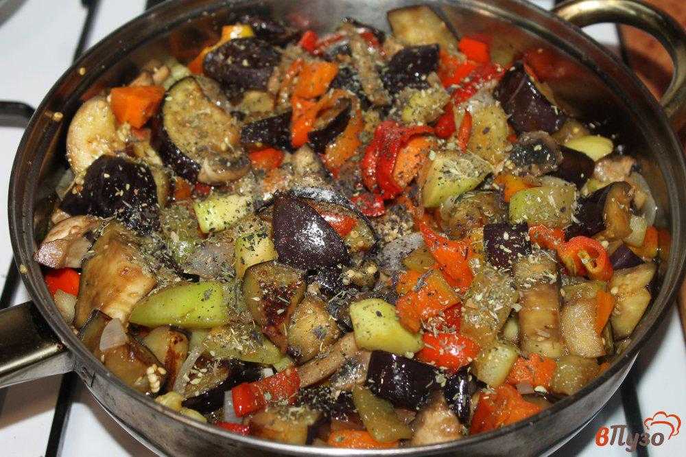 Рецепт овощного соте с кабачком и баклажаном меню недели