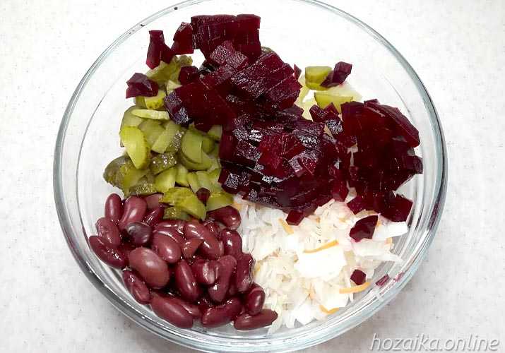 Классический винегрет с фасолью – рецепт с пошаговыми фото, как приготовить салат в домашних условиях